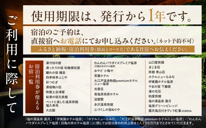 ns010-007 塩原温泉宿泊利用券(桜コース・21,000円分)
