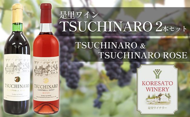 是里 ワイン TSUCHINARO 2本 セット 岡山 赤磐市 赤ワイン お酒 ロゼワイン ワインセット 飲み比べ 芳醇な香り フルーティー 渋みが少ない 後口すっきり 贈り物 