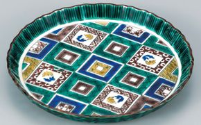 九谷焼6.5号盛皿　石畳の図 a01 焼き物 民芸品 工芸品 食器 