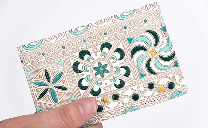 パスケース 錦紗 緑 文庫屋大関 名刺入れ カードホルダー 名刺ケース 名刺ホルダー カード入れ 定期入れ 定期ケース 雑貨 生活雑貨 小物 革小物 革製品 本革 日用品 民芸品 工芸品 東京 東京都 墨田区