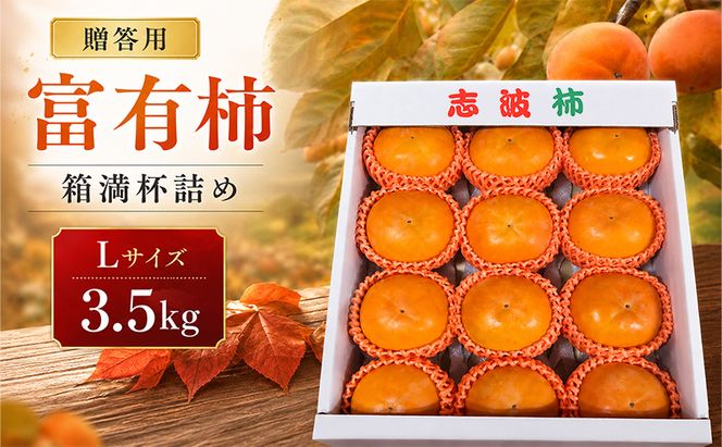 富有柿 贈答用 Lサイズ 3.5kg 箱満杯詰め ※配送不可：離島