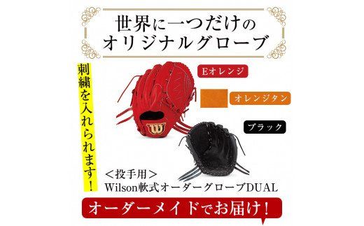 ＜軟式・投手用DUAL＞日本製野球グローブ Wilson軟式オーダーグローブ(1個) 阿久根市 特産品 デュアル スポーツ グラブ 袋付 箱入り オーダー 野球【アクネスポーツ】akn021-01