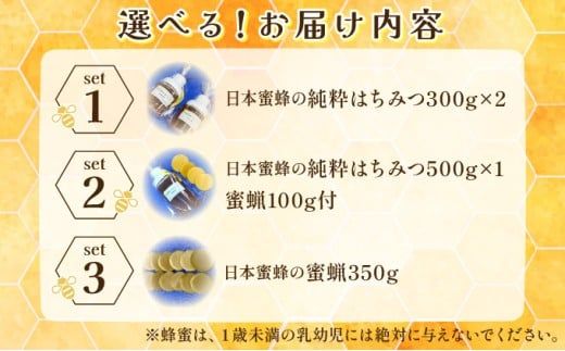 【内容量が選べる】日本蜜蜂の純粋はちみつ 500g～600g または 日本蜜蜂の蜜蝋 350g