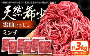 猪肉 ミンチ 3kg 雲仙いのしし / ひき肉 肉 イノシシ ジビエ いのしし ハンバーグ / 南島原市 / もりのめぐみ[SDB014]