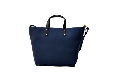 豊岡鞄　トート　エルダートートA（ネイビー×クロ）