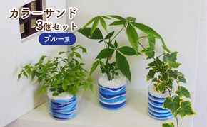 カラーサンド 3個 セット ブルー系 植物 インテリア ガーデン 