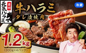 015B574 【冷蔵配送】牛ハラミ肉 焼肉用 味付け 1.2kg【小分け 300g×4P 牛肉 焼肉用 焼くだけ 小分け BBQ やきにく】