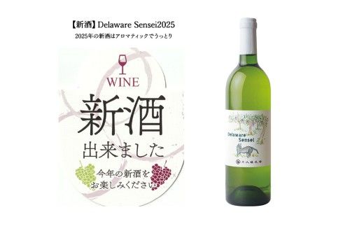デラウェアセンセイ Delaware Sensei 2025 750ml×1本 茨城県産 牛久醸造場 日本ワイン ワイン 白ワイン 750ml ミディアムボディ お酒 贈り物 葡萄 ぶどう [BJ060us]