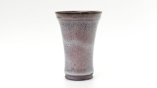 【燿彩窯変紫焔釉】ビアグラス （小野寺裕司 作） 径7.7cm×高さ11.5cm | ビール 焼酎杯 酒杯 陶器 陶芸 ギフト 贈答 [EW46-NT]