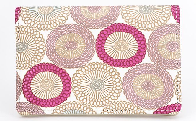 パスケース 笠菊 桃花 文庫屋大関 名刺入れ カードホルダー 名刺ケース 名刺ホルダー カード入れ 定期入れ 定期ケース 雑貨 生活雑貨 小物 革小物 革製品 本革 日用品 民芸品 工芸品 東京 東京都 墨田区