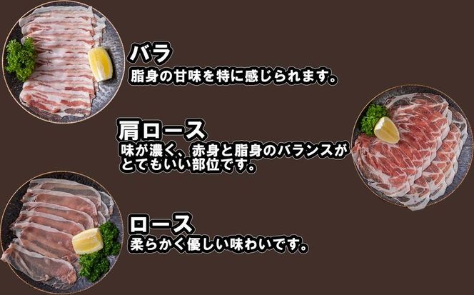 北海道産 豚肉 しゃぶしゃぶ 3種 計 1.25kg (250g×5パック) ロース バラ 肩ロース