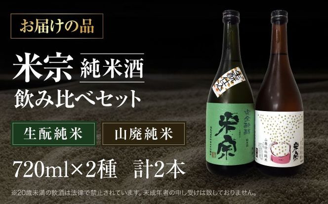 日本酒 米宗 生もと・山廃 純米酒セット  お酒 酒 地酒 愛西市 / 青木酒造 [AEAC001]