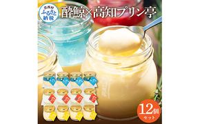 【CF-R7hbk】TKA020　酔鯨×高知プリン亭 酒粕を使った甘酒プリン 定番商品の詰め合わせセット 3種 12個入り なめらか 仁淀ブルー 絶品 お取り寄せスイーツ ギフト プレゼント プリン ぷりん 瓶 おしゃれ かわいい 美味しい 送料無料  デザート お祝い ギフト 贈答 贈り物 のし