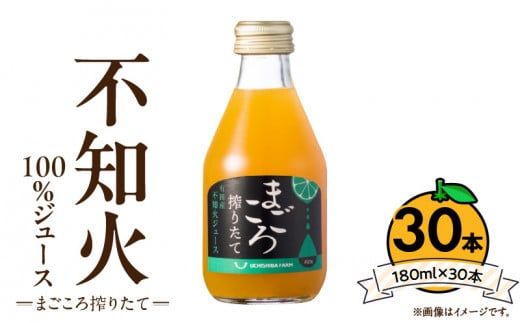 ZE6460_【まごころ搾りたて】不知火 100%ジュース 180ml × 30本