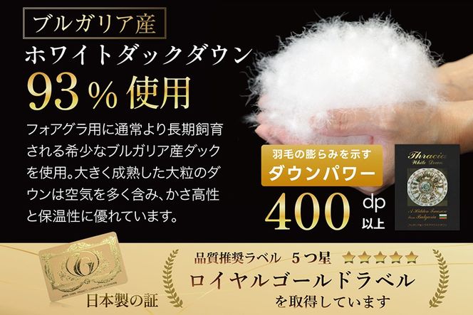 羽毛布団 シングル 冬用 増量 本掛け 掛け布団 洗える ホワイトダックダウン 93% 1.2kg 400dp 抗菌防臭 軽量生地 ブルー 青 柄 布団 ふとん 羽毛 ダウン ダウンケット 羽毛掛け布団 日本製 5つ星 ロイヤルゴールドラベル ブルガリア産 [川村羽毛 山梨県 韮崎市 20743612]