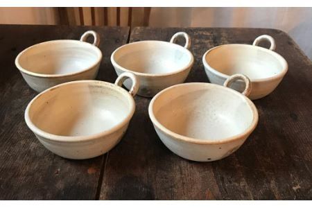 とんすい5個セット アイボリーシリーズ《糸島》【うつわと手仕事の店 研】 [ARD004] 器 陶器 食器 クラフト 手作り うつわ スープマグ 小鉢 皿 ボウル 陶磁器