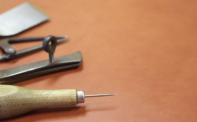 牛革シンプルキーホルダー　ブラウン