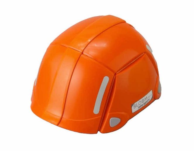 ～まさかの時の備えに～防災用折りたたみヘルメット ブルーム 1個（オレンジ）