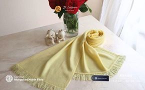 G3328 『Noble Fibre』100％カシミヤ・マフラー レモンイエロー【高級 カシミア おしゃれ ファッション 防寒 かしみあ】