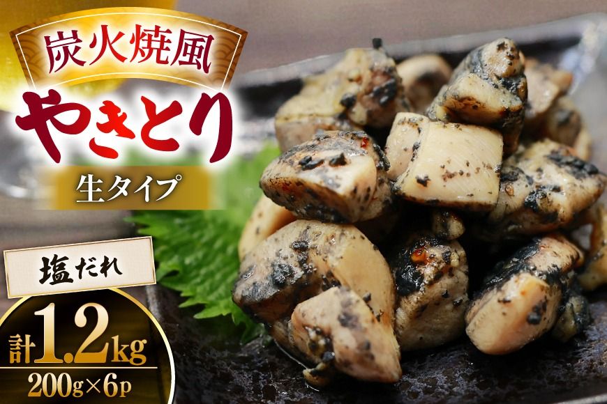 [新登場] 炭火焼鳥 炭火焼風やきとり 生タイプ 塩だれ 200g×6P [日本ハムマーケティング 宮崎県 日向市 452061510] 鶏もも 鶏 宮崎 おつまみ 酒のアテ 炭火焼 炭火焼き やきとり