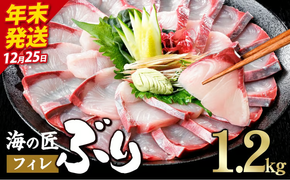 ＼2026年12月25日発送！先行予約／海の匠 ブリ フィレ (1.2kg) ぶり 鰤 刺身 国産 魚 海産物 海鮮丼 ぶりしゃぶ 冷蔵 【JP004-1225】【三共物商】