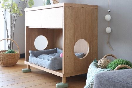 【東馬家具】TRM019 まるみえチェスト【天然木 ナチュラルデザイン 収納アイテム オープンスペース 猫 便利 キュート 完成品 脚のみ取付】(H060616)