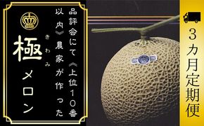 【3ヶ月定期便】数量限定！『クラウンメロン ”極メロン” 1玉 』 ギフト箱入り メロン 人気 厳選 ギフト 贈り物 デザート グルメ フルーツ 果物 袋井市 果物類 メロン青肉 