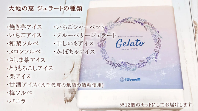 八千代町 大地の恵み ジェラート 12個 セット アイス ソルベ スイーツ デザート 詰め合わせ 詰合せ ふるさと納税 10000円 特製 [AU092ya] 