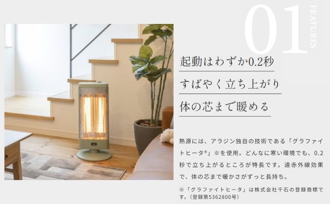 新登場 アラジン 電気ストーブ 緑 AEH-G1000A