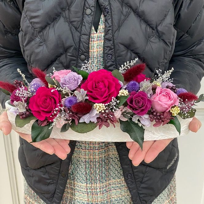 AJ207-1 プリザーブドフラワー 【プレジール/ディープルビー】 春日部市 シュガーパイン