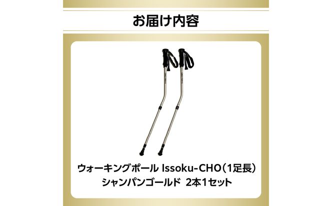【R17034】ウォーキングポール Issoku-CHO（1足長） シャンパンゴールド 2本1セット