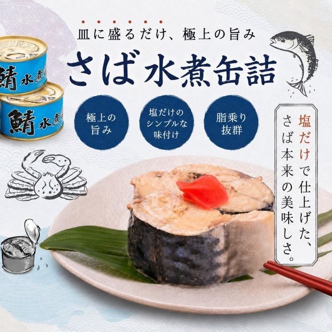 サバ缶 若狭の鯖缶 6缶 セット 水煮 鯖缶 さば サバ 鯖 缶 缶詰 魚 魚介 魚介類 海鮮 福井 若狭町 福井県若狭町 さば缶 備蓄 防災 非常食