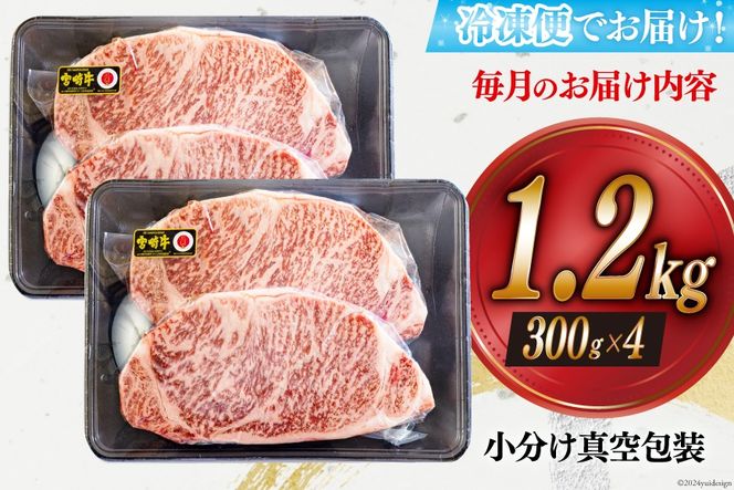 3回 定期便 宮崎牛 特上 ロース ステーキ 300g×4枚×3回 合計3.6kg 真空包装 [アグリ産業匠泰 宮崎県 美郷町 31be0058] 小分け A4等級以上 牛肉 黒毛和牛 焼肉 BBQ バーベキュー キャンプ サシ 霜降り 贅沢 とろける 柔らかい やわらかい ジューシー ステーキ丼