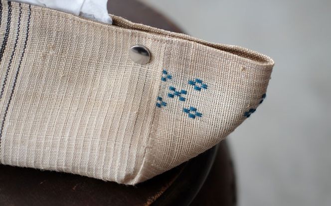 経浮花織 ティッシュケース ユーチイチチ ティッシュカバー ティッシュボックス おしゃれ かわいい 沖縄市 / FABRIC SHOP MINAMI[BCCS004-02]