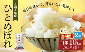 ひとめぼれ 定期便2回/5kg×2 令和7年産 宮城県産 米 精米 白米