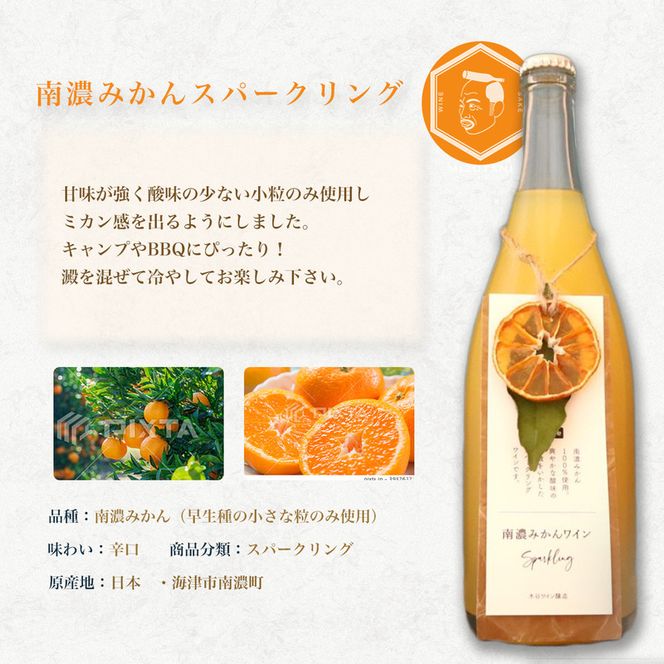 南濃みかんスパークリングワイン750ml＆南濃みかんGIN500ml ワイン スパークリングワイン ジン 酒 お酒 セット 南濃みかん 水谷酒店 岐阜 海津市