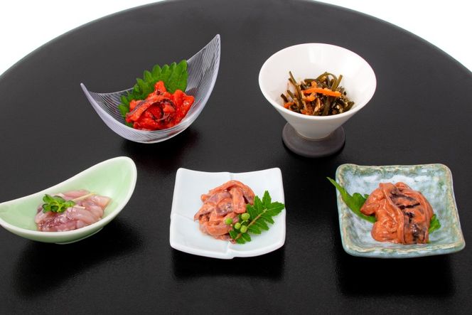 塩辛・珍味 5品セット [小野万 宮城県 気仙沼市 20565727] いか 塩辛 おかず イカ セット 詰め合わせ 酒の肴 おつまみ ご飯のお供 冷蔵