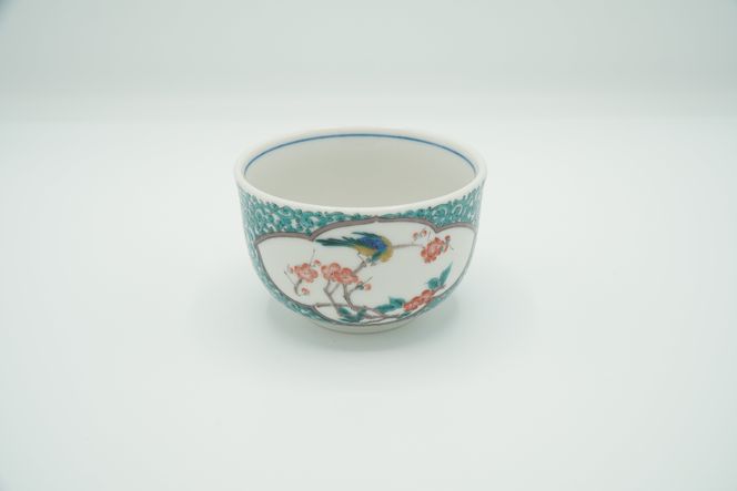 九谷焼 汲出揃・緑彩唐草花鳥 172111_CY2002