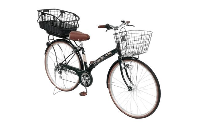 099X373-1 a.n.designworks/ STYLE KIX CITY276 リアバスケット付 グリーン【27型 自転車 完成品 組み立て不要 アウトドア サイクリング じてんしゃ 通勤 通学 新生活】