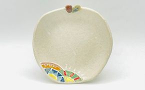 ヒラメキ！の林檎皿 白マット【716】_HA1717