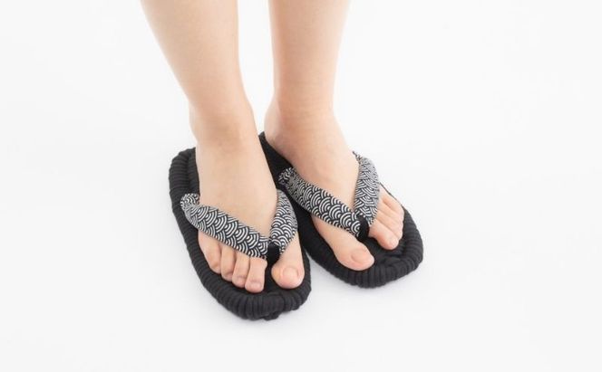 布ぞうり MERI 青海波　布草履 室内履き 健康 洗える 墨田区