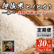 F4-01 【定期便】鹿児島県産！伊佐米ヒノヒカリ和～なごみ～(計30kg・5kg×6ヶ月) 生産者を厳選したブランド米【神薗商店】