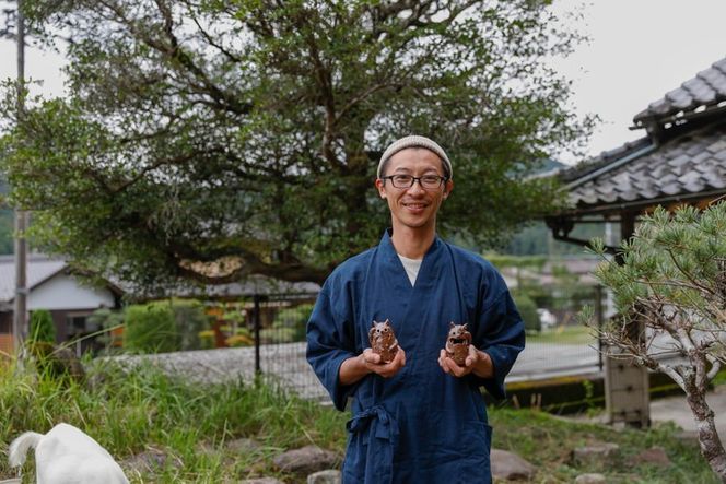 【形・模様ランダム】鬼のハニワ「おにわ」阿吽セット（2体） | 陶芸 粘土 子ども インテリア 観賞用 ※離島への配送不可