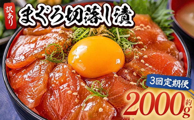 【3回定期便】 まぐろ切落し漬 訳あり 計2000g 80g×25袋 まぐろ マグロ 鮪 配送回数 定期便 小分け 海鮮 魚介 冷凍食品 加工品 漬けマグロ 海鮮丼 まぐろ漬け丼 刺身 おかず おつまみ 刺身 株式会社大熊 高知県 香南市 冷凍 Wda-0046