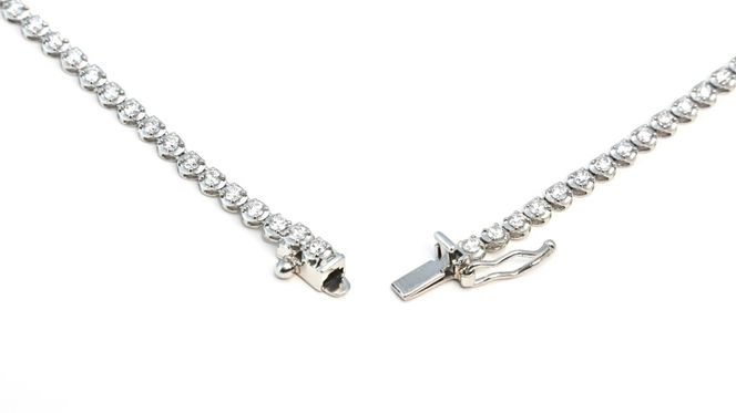 プラチナダイヤモンドテニスネックレス　ダイヤモンド3カラット　１３７pc　40ｃｍ FNP-13 250-013