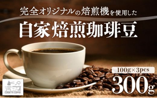 【選べる組み合わせ】自家焙煎 コーヒー豆 100g×3個セット 300g