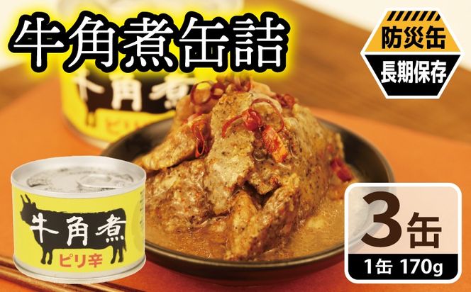 005A754 牛角煮缶詰 3缶セット【牛カルビ 牛バラ肉 おかず おつまみ 防災 備蓄 非常食 防災缶 長期保存】