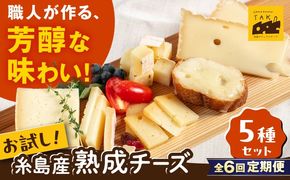 【全6回定期便】糸島産 生乳 100％ 使用 手作り 熟成 チーズ 5種 食べ比べ セット 糸島市 / 糸島ナチュラルチーズ製造所TAK-タック-[AYC012]