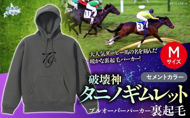 【破壊神タニノギムレット】(セメントカラー）プルオーバーパーカー裏起毛　選べる４サイズ【М】 BRTV105-2