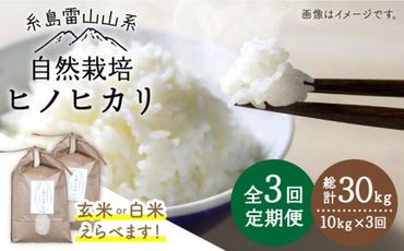 【 全3回 定期便 】 自然栽培 ヒノヒカリ 10kg 《糸島》【大石ファーム】 [ATE020]